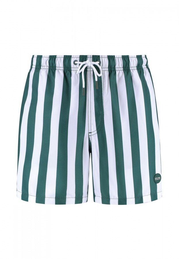Afbeelding van 1441100200 Broad Stripe 7835 Green Leaf Stripe Swim Short  - Shiwi